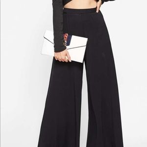 Elasticized Waist Super Wide Leg Pants